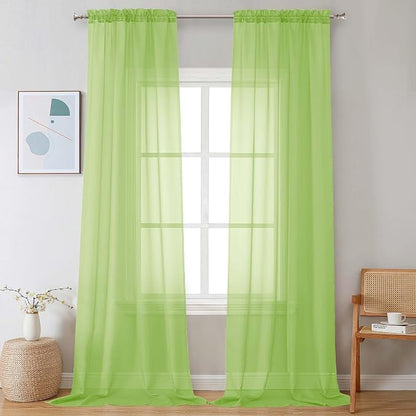 Chyhomenyc Sheer Curtains 108 Inch Length 2 Panels Set, Extra Long Light by Chyhomenyc