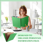 24 Pcs Classification Folders Letter Size, Back to School Supply for Teacher, Student, 2 Pocket Dividers Pressboard File Folder Bulk with 2 Fasteners, 2 in Expanding File Organizer (Green)