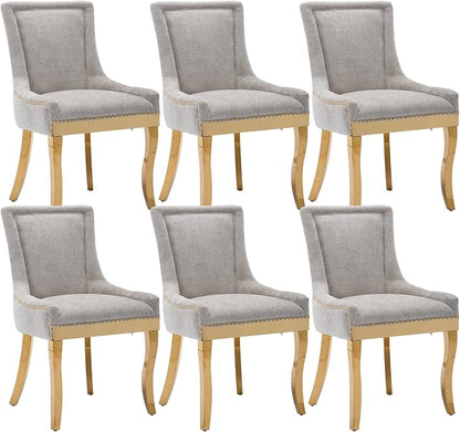Upholstered Dining Chairs Set of 6, Modern Fabric Side Chairs by MZDOO