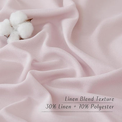 NICETOWN Blush Pink Linen Curtains - Image 5