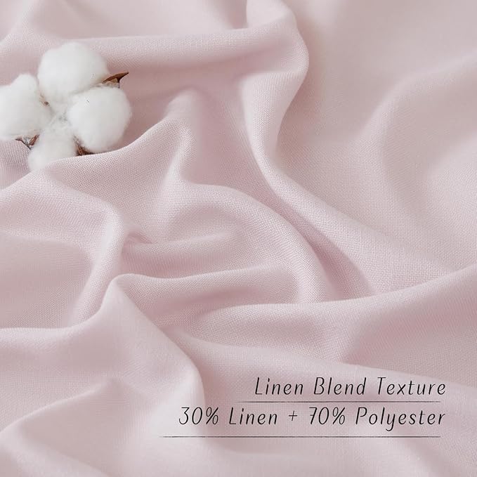 NICETOWN Blush Pink Linen Curtains - Image 4