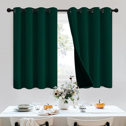 SimpleHome Dark Green 100% Blackout Curtains Room Darkening Living Room 36 | by SimpleHome