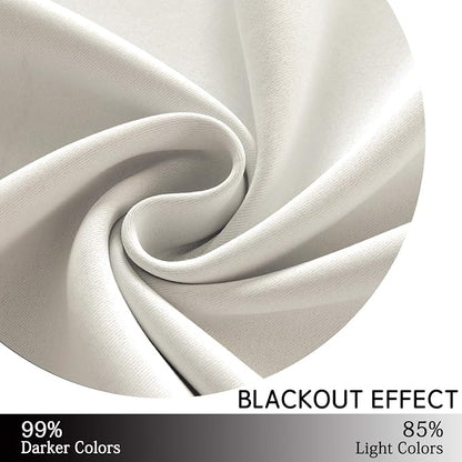 Yakamok Room Darkening Curtains 52x54 inch Length Light Beige-Living Room | 2 - Image 5