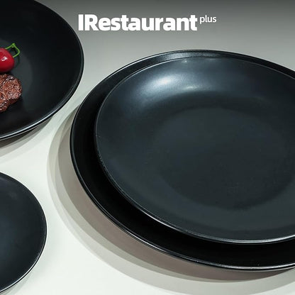 Stoneware Coupe Commercial Grade Dinnerware, Matte Black Plate 7.25", Case of 36