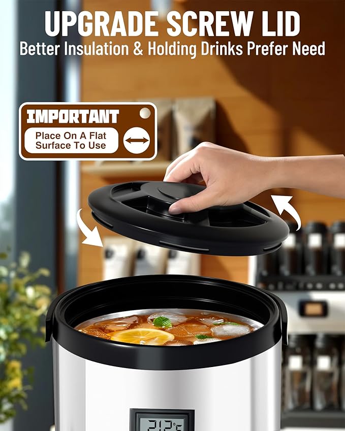 WantJoin Insulated Beverage Dispenser-75 Cup Hot&Cold water Urn for Catering-Stainless Steel Premium 12 L/3.2 Gallon Hot Drink Dispenser with Spigot for Coffee & Hot tea,Cold Milk,Water,Juice(Silver)