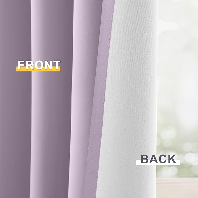 Yakamok Lilac 100% Blackout Curtains 96 Inches Long - Image 6