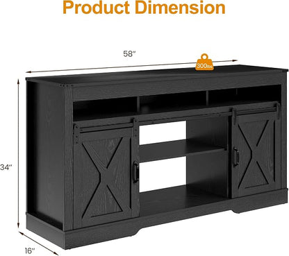 RoyalCraft Farmhouse TV Stand for 65+ Inch TV, Tall Entertainment Center - Image 2