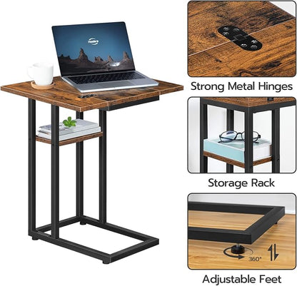 HOOBRO Foldable C Shaped End Table, C Shaped Side Table - Image 9