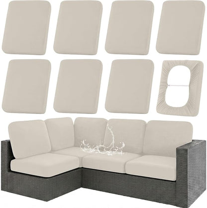 Waterproof Outdoor Cushion Covers, Stretch Patio Slipcovers | UV Resistant by hyha