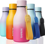 BJPKPK Insulated Water Bottles, 12oz Stainless Steel Metal Water Bottle with Strap, BPA Free Leak Proof Thermos, Mugs, Flasks, Reusable Water Bottle for Sports & Travel, Sakura