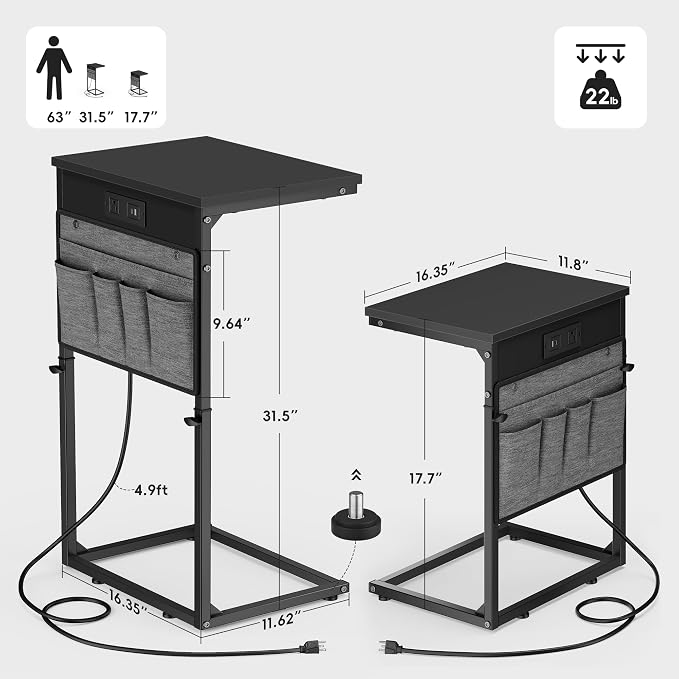 Vagusicc C-Shaped End Table Set of 2 - Image 3