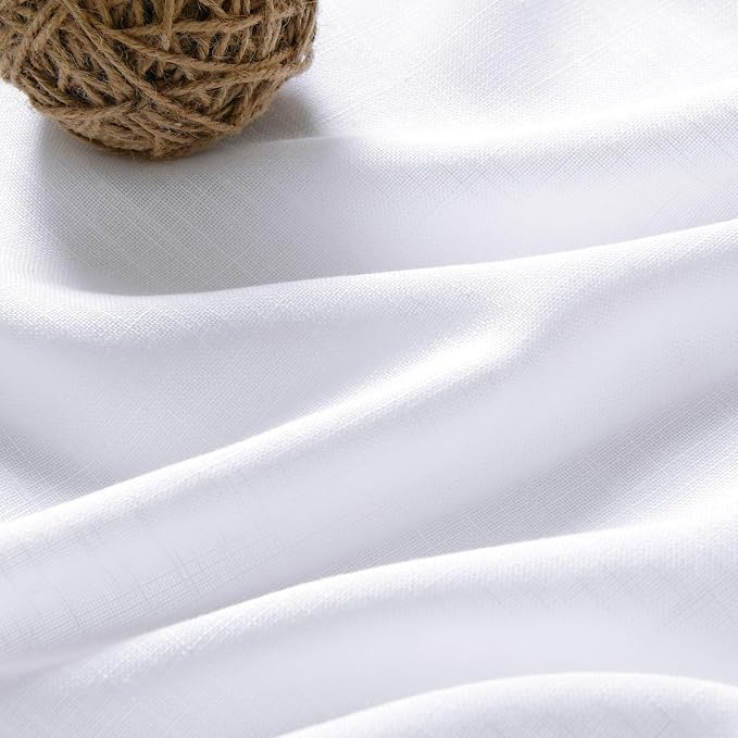 Snow White Linen Curtains 108 Inches Long - Image 4