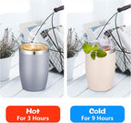 VEGOND Stainless Steel 12 oz Tumblers bulk Vacuum Insulated Double Wall Travel Tumbler with Lid and Straw Reusable Tumbler, Grey 1 Pack
