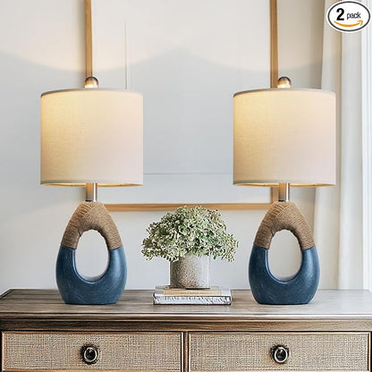 OYEARS 19" Boho Bedside Lamps Set of 2, Suitable by OYEARS