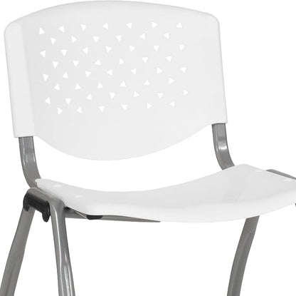 Flash Furniture HERCULES -5 Pack 880 lb. Capacity White Plastic Stack Chair | - Image 12