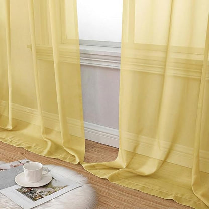 Sheer Curtains 84 Inches Long 2 Panels Set - Image 8