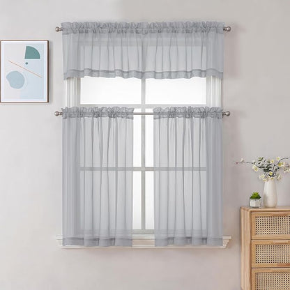 Chyhomenyc Sheer Light Grey Valances - Image 2