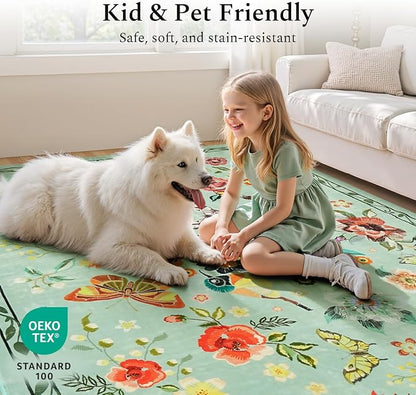 Rugflix 5x7 Washable Area Rug for Living Room, Soft Non Slip Low Pile Carpet - Image 6