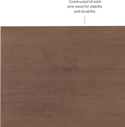 Linon Lucy Natural Wood and Linen Upholstered Corner Nook Kitchen Dining Set - Image 14