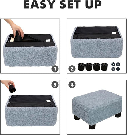 CAROLMADE Small Foot Stool Ottoman Footstool - Image 7