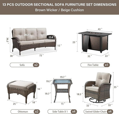 Belord Grand 13 Pieces Outdoor Patio Furniture Set - Image 2