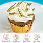 Gold Sprinkles, Metallic Rods Candy, Gold Rods Sugar For Baking, Donuts, Cakes, Cupcakes, Cookies, Wedding Party, Holiday, 150g/5.29oz