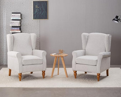 Mid-Century High Wingback Chair Set of 3, Modern Fabric Accent Chair Armchair by Lin-Utrend