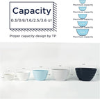 TP Mixing Bowls with Lids, 10-Piece Nesting Melamine Bowls Set for Prepping Serving Baking Cooking, Non Slip Bottom, Set of 5, Blue and White