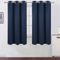 Navy Blue Blackout Curtains 40 x 63 Inch Length/Set of 2 Curtain Panels/Thermal by Lemomo