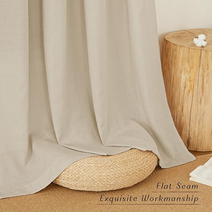 NICETOWN Rustic Linen 102 inch Long Curtains - Image 2