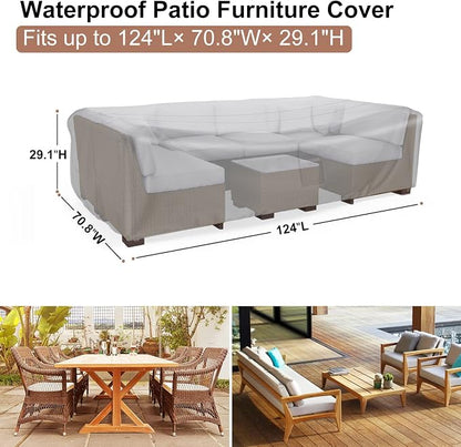 Patio Furniture Set Cover Waterproof, Mrrihand Outdoor Sectional Sofa Set Cover - Image 2
