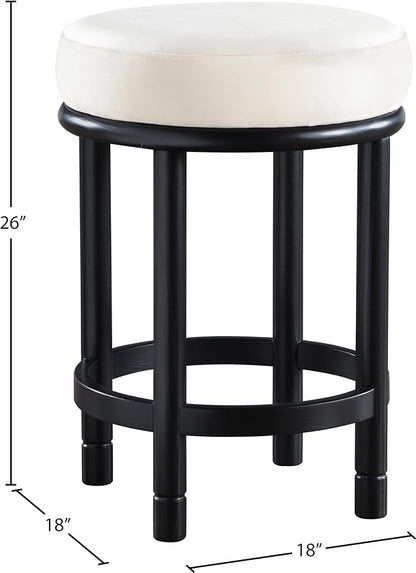 Meridian Furniture 977Cream-C Monette Collection Art Deco Counter Stool - Image 3