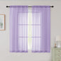 Sheer Lavender Curtains for Bedroom Living Room 54 Inch Length 2 Panels Set by WelvetBLK