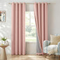 100% Blackout Linen Textured Curtains 80 Inch Long, Blush Pink | 100% Blackout by 100BlackoutShield