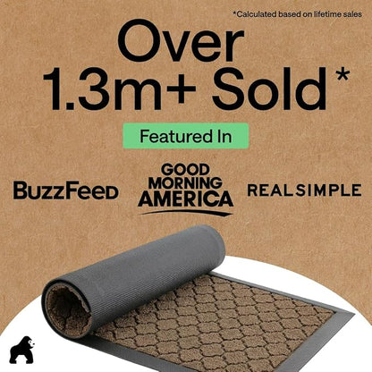 GORILLA GRIP 100% Waterproof All-Season WeatherMAX Doormat US Designed Natural - Image 4