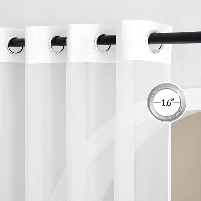 NICETOWN Ivory Sheer 102 inch Curtains - Image 2