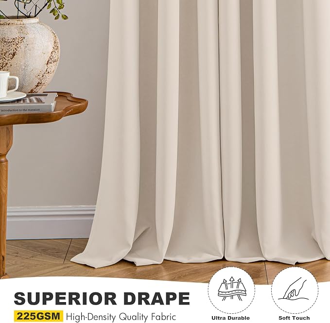 MIULEE Blackout Curtains for Bedroom 2 Panels 40 x 84 Inch Long Champagne | - Image 5