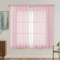 Blush Pink Sheer Curtains 63 Inches Long 2 Panels Set, Light Filtering Sheer by OVZME