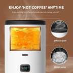 3-in-1 Portable Coffee Maker, Espresso Machine, Self-Heating Travel Coffee Maker Compatible with NS, DG Pods & Ground Coffee, Small Mini Espresso Machine for Car Camping, Hiking With Stand (white)