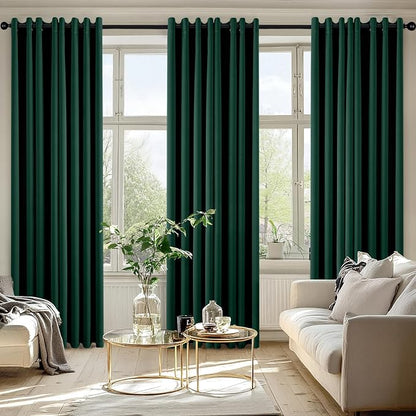 MIULEE Blackout Curtains for Bedroom 2 Panel 50 x 84 Inch Long Hunter Green | - Image 6