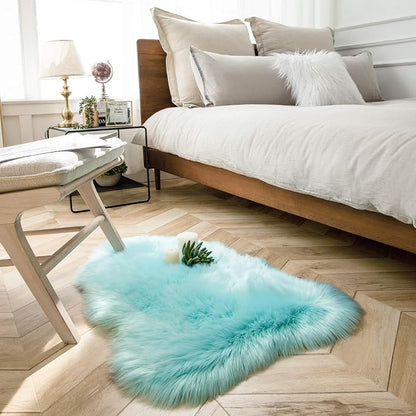 Ashler faux fur rug, Fluffy Shaggy Area Rug Ultra Soft 2 x 3 Feet Sheepskin Fur - Image 2