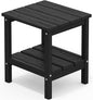 SERWALL 2-Tier HDPE Outdoor Side Table, Weatherproof Rectangular Adirondack by SERWALL