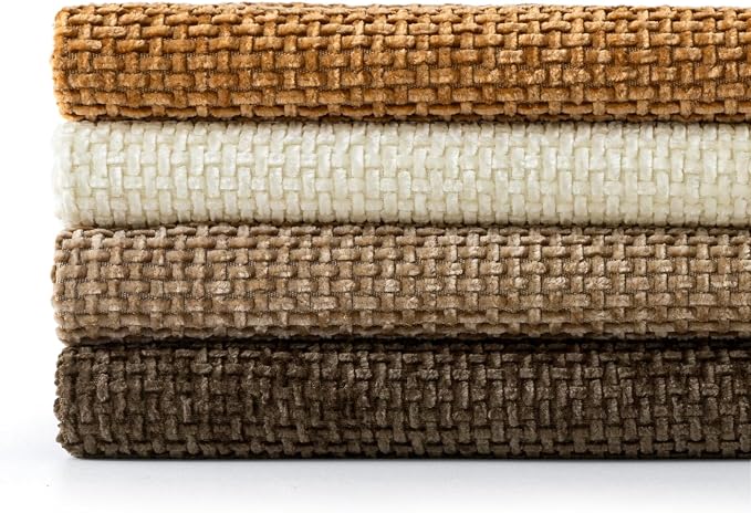 MIULEE Decorative Chenille Fall Euro Pillow Covers Brown 24x24 Pack of 4 | - Image 7