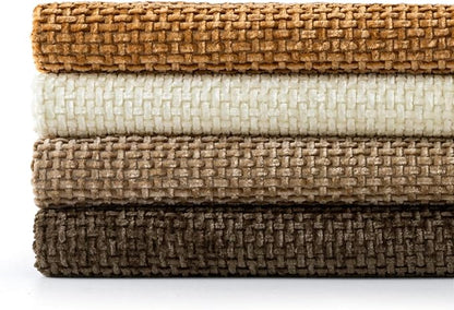 MIULEE Soft Decorative Chenille Fall Pillow Covers Brown 20x20 Pack of 4 | - Image 7