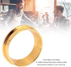58MM Coffee Dosing Funnel, 304 Stainless Steel Coffee Dosing Ring, Universal Coffee Dosing Ring Replacement for Home Coffee Machine Tools, Gold