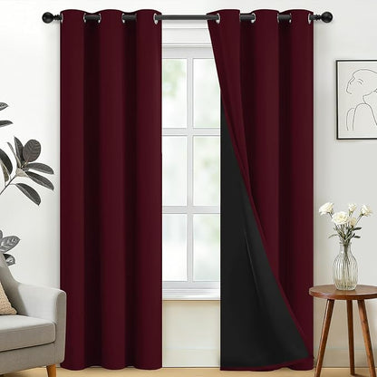 SimpleHome Burgundy Red 100% Blackout Curtains Room Darken Living Room 84 | by SimpleHome