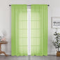 Sheer Lime Curtains for Bedroom Living Room 78 Inches Long 2 Panels Set by OWENIE