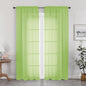 Lime Sheer Curtains for Bedroom Living Room 72 Inches Long 2 Panels Set by OWENIE