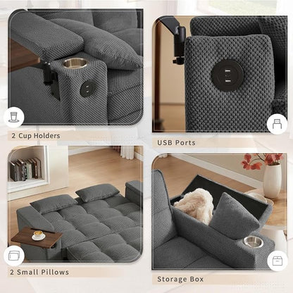 Auvsoce 65'' Convertible Sleeper Sofa Bed - Image 5