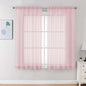Chyhomenyc Blush Pink Sheer Curtains 63 Inches Long 2 Panels, Light Filtering by Chyhomenyc